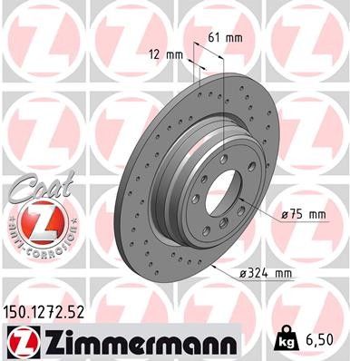 1995-2001 BMW 740i Disc Brake Rotor - Rear (Zimmermann)