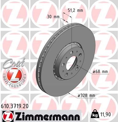 2003-2014 Volvo XC90 Disc Brake Rotor - Front (Zimmermann)