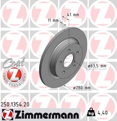 2004-2012 Volvo S40 Disc Brake Rotor - Rear (Zimmermann)