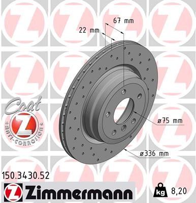 2009-2013 BMW 335i xDrive Disc Brake Rotor - Rear (Zimmermann)