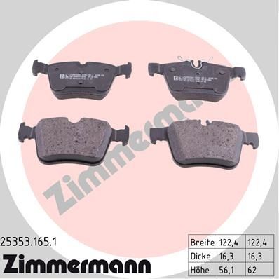 2015-2019 Mercedes-Benz C300 Disc Brake Pad Set - Rear (Zimmermann)