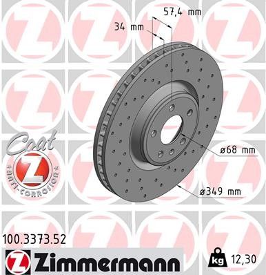 2017-2020 Audi A4 Disc Brake Rotor - Front (Zimmermann)