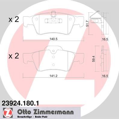 2008-2013 Mercedes-Benz GL550 Disc Brake Pad Set - Rear (Zimmermann)