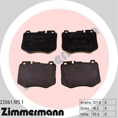2015-2019 Mercedes-Benz C300 Disc Brake Pad Set - Front (Zimmermann)