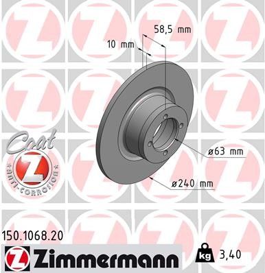1975-1976 BMW 2002 Disc Brake Rotor - Front (Zimmermann)