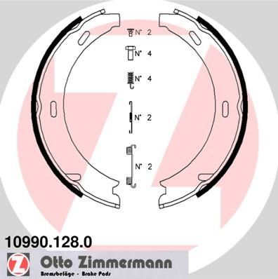 1997-2005 Porsche Boxster Parking Brake Shoe - Rear (Zimmermann)