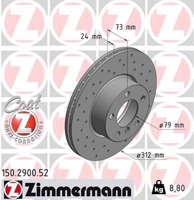 2014-2016 BMW 428i Disc Brake Rotor - Front (Zimmermann)