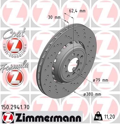2015-2020 BMW M4 Disc Brake Rotor - Front Right (Zimmermann)
