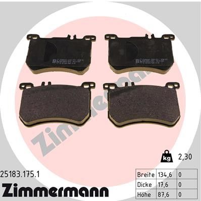2013-2019 Mercedes-Benz SL500 Disc Brake Pad Set - Front (Zimmermann)