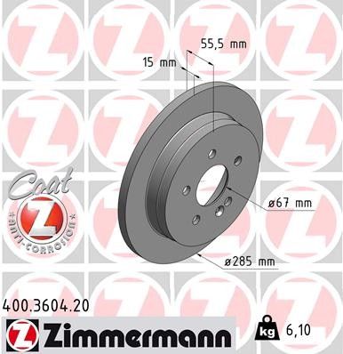 2003-2005 Mercedes-Benz ML350 Disc Brake Rotor - Rear (Zimmermann)