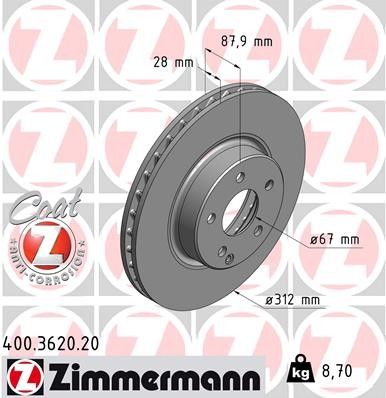 2006 Mercedes-Benz E500 Disc Brake Rotor - Front (Zimmermann)