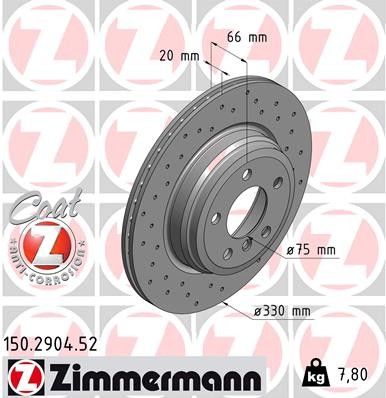 2016 BMW 428i Disc Brake Rotor - Rear (Zimmermann)