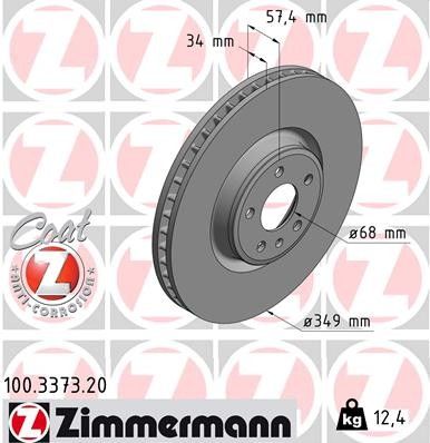 2017-2020 Audi A4 Disc Brake Rotor - Front (Zimmermann)