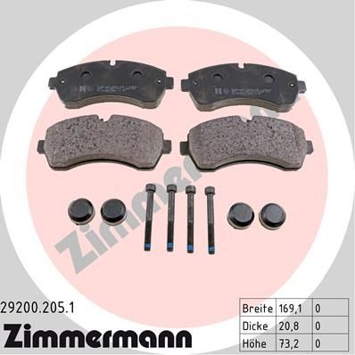 2010-2018 Mercedes-Benz Sprinter 3500 Disc Brake Pad Set - Front (Zimmermann)