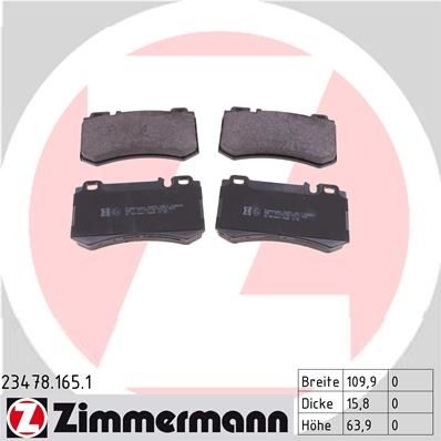 2003-2006 Mercedes-Benz S600 Disc Brake Pad Set - Rear (Zimmermann)