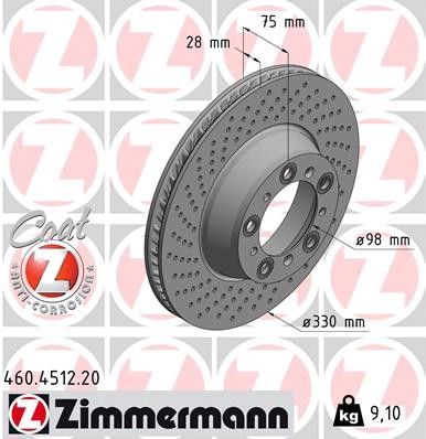 2018-2021 Porsche 911 Disc Brake Rotor - Rear Left (Zimmermann)