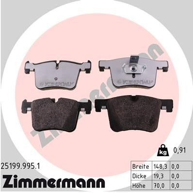 2011-2017 BMW X3 Disc Brake Pad Set - Front (Zimmermann)