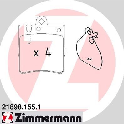 2006-2009 Mercedes-Benz C280 Disc Brake Pad Set - Rear (Zimmermann)