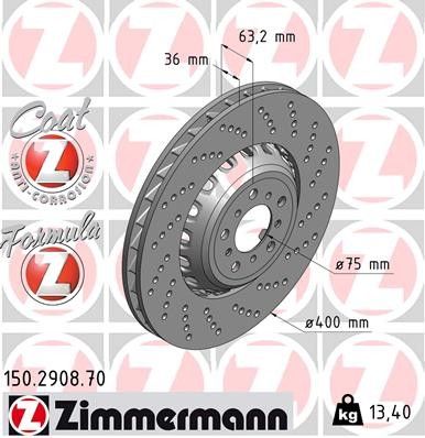 2012-2016 BMW M5 Disc Brake Rotor - Front Right (Zimmermann)