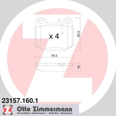 2002-2006 Mercedes-Benz ML500 Disc Brake Pad Set - Rear (Zimmermann)
