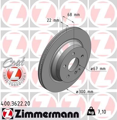2013-2015 Mercedes-Benz GLK250 Disc Brake Rotor - Rear (Zimmermann)