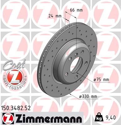 2011-2016 BMW 528i Disc Brake Rotor - Front (Zimmermann)