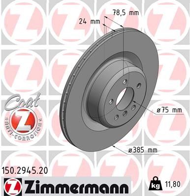 2008-2018 BMW X6 Disc Brake Rotor - Rear (Zimmermann)