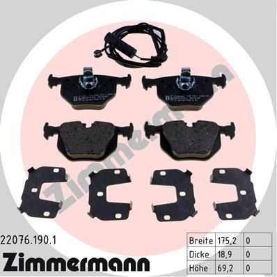 2015-2019 Mercedes-Benz C300 Disc Brake Pad Set - Front (Zimmermann)
