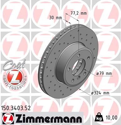 2008-2010 BMW 528i Disc Brake Rotor - Front (Zimmermann)