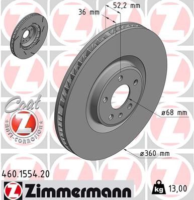 2015-2018 Porsche Macan Disc Brake Rotor - Front Left (Zimmermann)