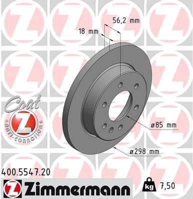 2019-2021 Mercedes-Benz Sprinter 3500 Disc Brake Rotor - Rear or Rear Left or Rear Right (Zimmermann)