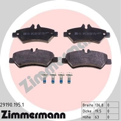 2017, 2016, 2015, 2014 Mercedes-Benz Sprinter 2500 2014-2017 Mercedes-Benz Sprinter 2500 Disc Brake Pad Set