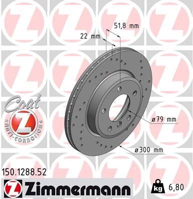 2003-2008 BMW 320i Disc Brake Rotor Zimmermann