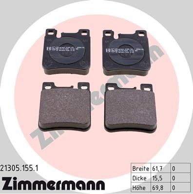 1999, 1998, 1997, 1996 Mercedes-Benz CL600 1996-1999 Mercedes-Benz 300SD Disc Brake Pad Set