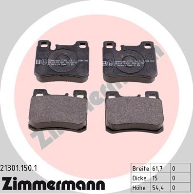 1993, 1992, 1991, 1990, 1989, 1988, 1987, 1986, 1985 Mercedes-Benz 190E 1985-1993 Mercedes-Benz 190D Disc Brake Pad Set