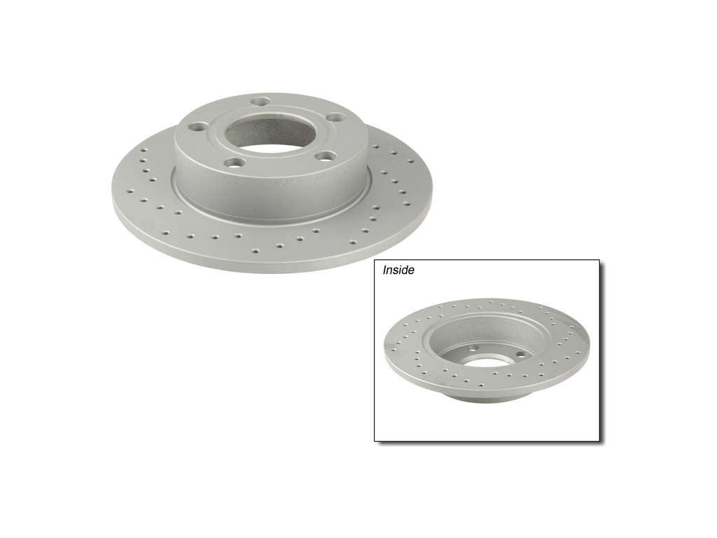 1996-2001 Audi A4 Quattro Disc Brake Rotor - Rear (Zimmermann Coated X-Drilled)