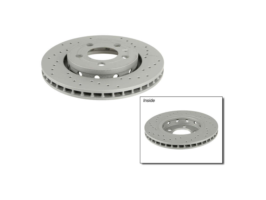 2002-2005 Volkswagen Jetta Disc Brake Rotor - Rear (Zimmermann Coated X-Drilled)