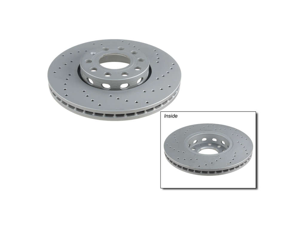 1996-2006 Audi A4 Disc Brake Rotor - Front (Zimmermann Coated X-Drilled)