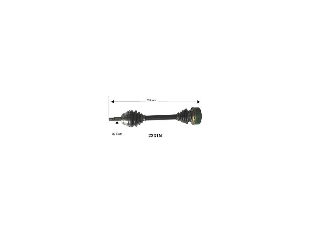 1993-1999 Volkswagen Jetta CV Axle Assembly - Front Left (Autopart International)