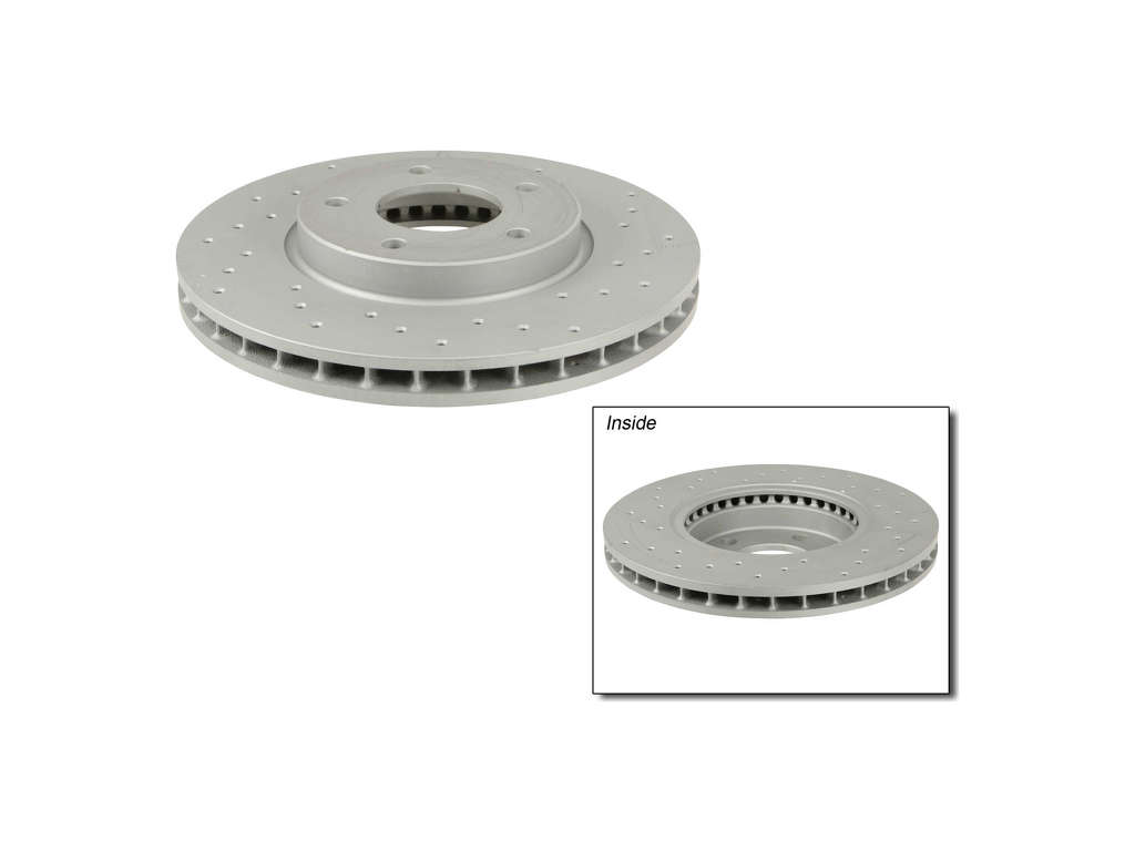 1997-1999 Jaguar XK8 Disc Brake Rotor - Front (Zimmermann Coated X-Drilled)