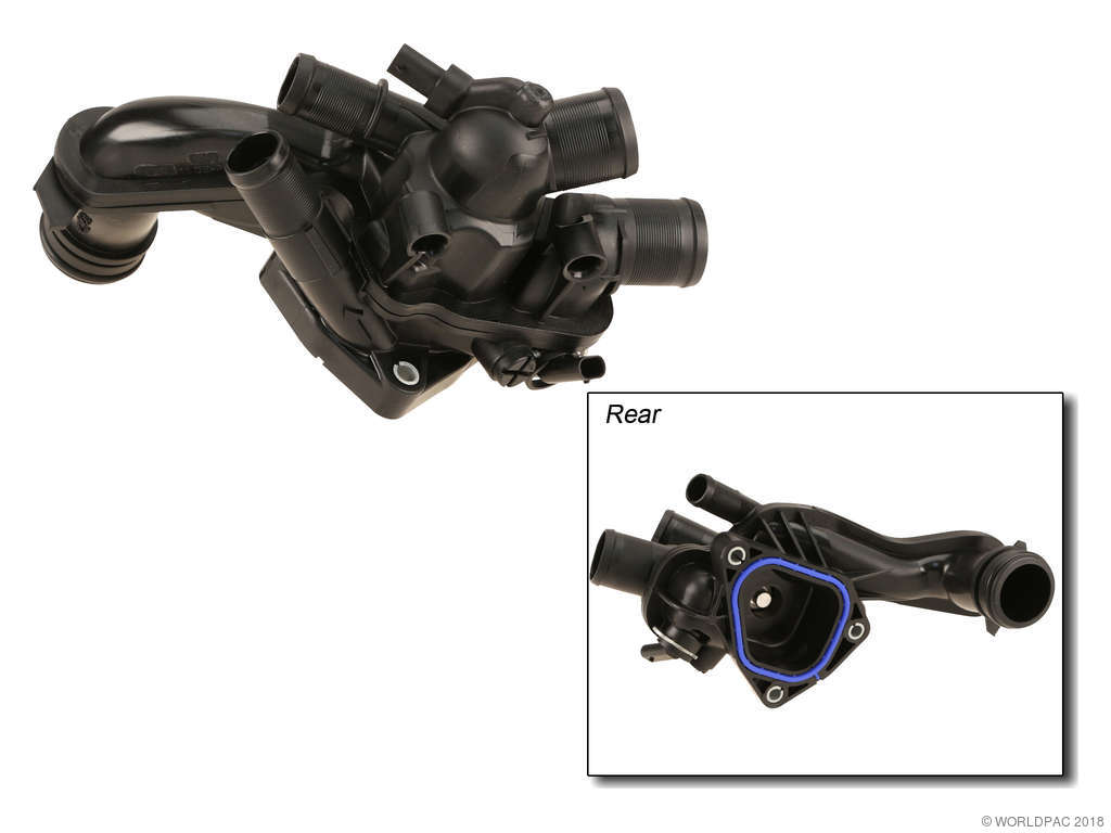 2011-2015 Mini Cooper Engine Coolant Thermostat / Water Outlet Assembly (Mahle)