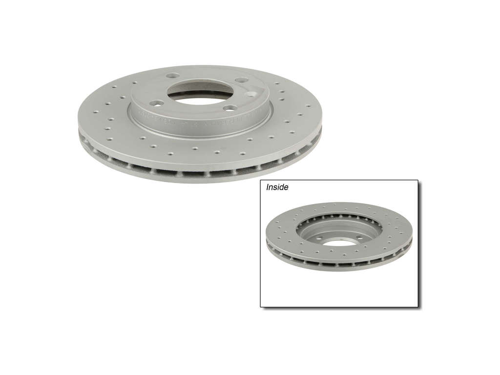 1984-1992 Volkswagen Jetta Disc Brake Rotor - Front (Zimmermann Coated X-Drilled)