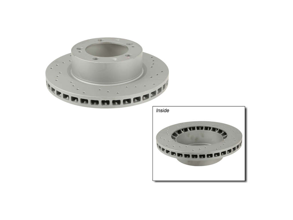 1989-1994 Porsche 911 Disc Brake Rotor - Front or Front Left or Front Right (Zimmermann Coated X-Drilled)