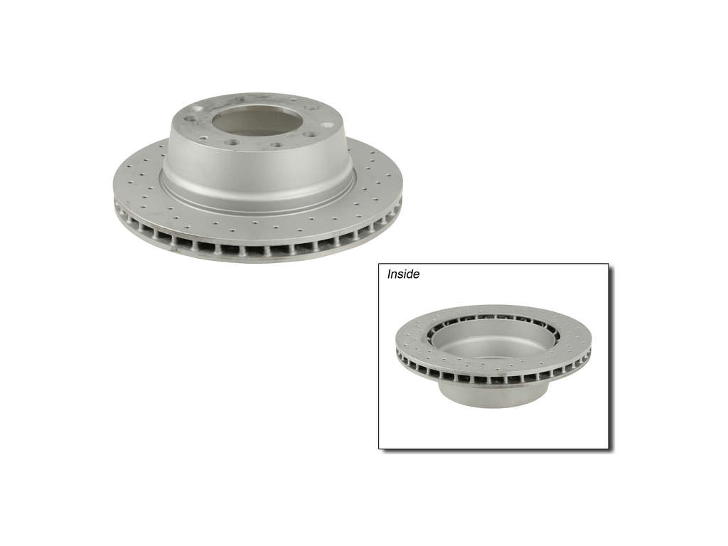 1984-1989 Porsche 911 Disc Brake Rotor - Rear or Rear Left or Rear Right (Zimmermann Coated X-Drilled)