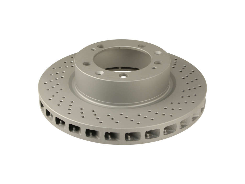 1986-1991 Porsche 928 Disc Brake Rotor - Front Right (Zimmermann Coated X-Drilled)