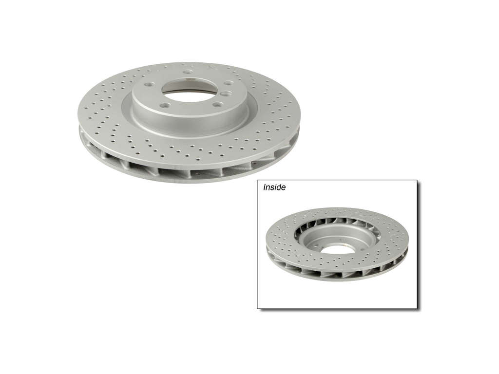 1998-2002 BMW Z3 Disc Brake Rotor - Front Right (Zimmermann Coated X-Drilled)