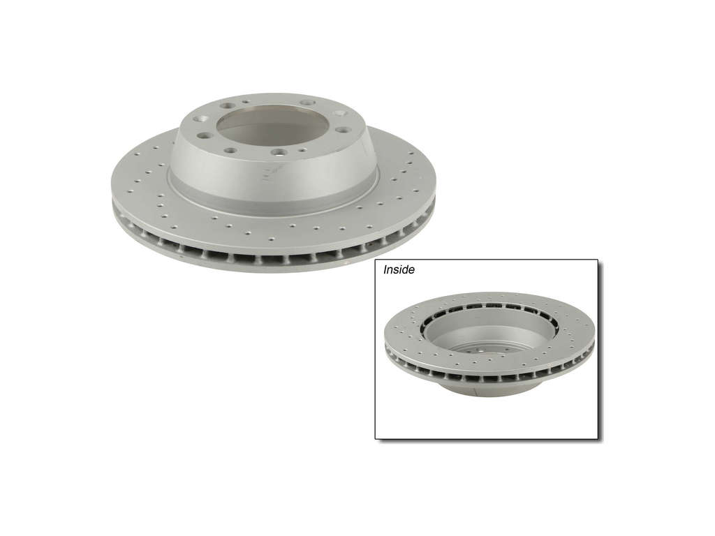 1986-1995 Porsche 928 Disc Brake Rotor - Rear (Zimmermann Coated X-Drilled)