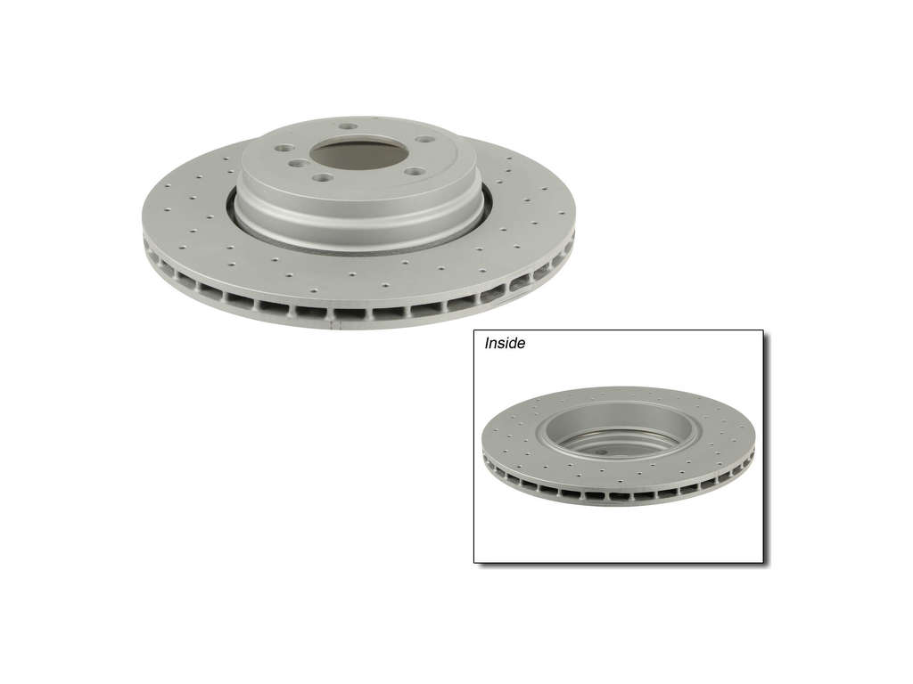 2004-2005 BMW 760i Disc Brake Rotor - Rear (Zimmermann Coated X-Drilled)
